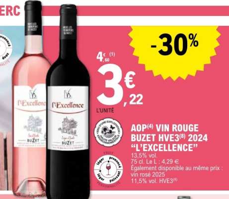 AOP VIN ROUGE BUZET HVE3 2024 'L'EXCELLENCE'