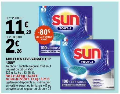 Tablettes Lave-Vaisselle SUN