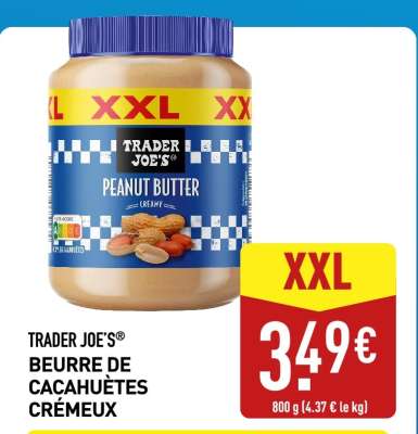 TRADER JOE'S® BEURRE DE CACAHUÈTES CRÉMEUX
