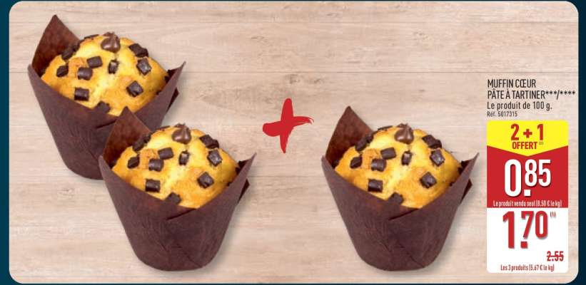 MUFFIN COEUR PÂTE À TARTINER