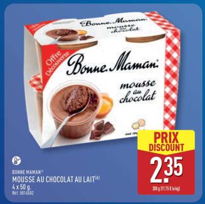BONNE MAMAN MOUSSE AU CHOCOLAT AU LAIT