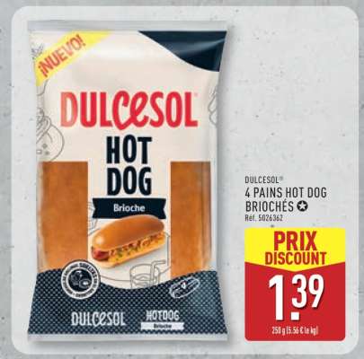 DULCESOL 4 PAINS HOT DOG BRIOCHÉS
