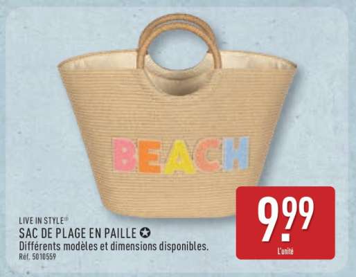SAC DE PLAGE EN PAILLE