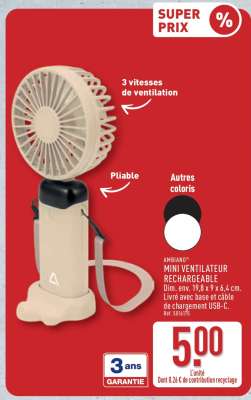 AMBIANO® MINI VENTILATEUR RECHARGEABLE