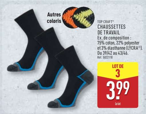 TOP CRAFT® CHAUSSETTES DE TRAVAIL