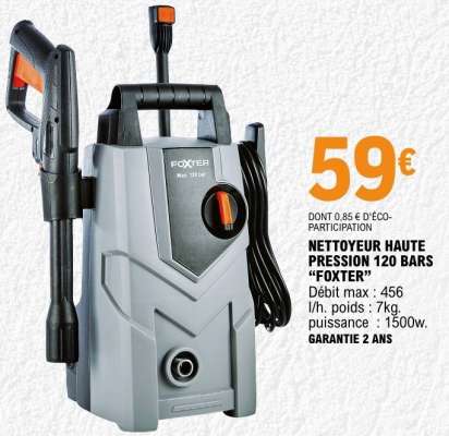 NETTOYEUR HAUTE PRESSION 120 BARS "FOXTER"