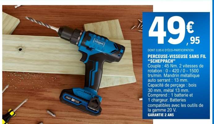 PERCEUSE-VISSEUSE SANS FIL "SCHEPPACH"