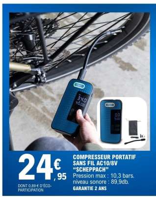 COMPRESSEUR PORTATIF SANS FIL AC10/8V 'SCHEPPACH'