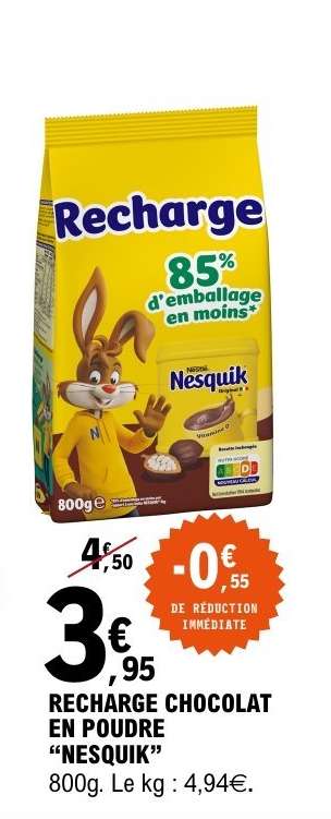 RECHARGE CHOCOLAT EN POUDRE “NESQUIK”