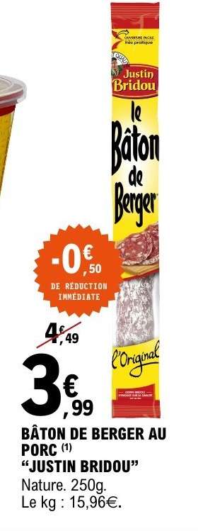 BÂTON DE BERGER AU PORC
