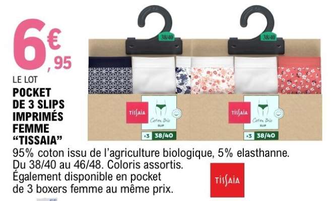 POCKET DE 3 SLIPS IMPRIMÉS FEMME “TISSAIA”
