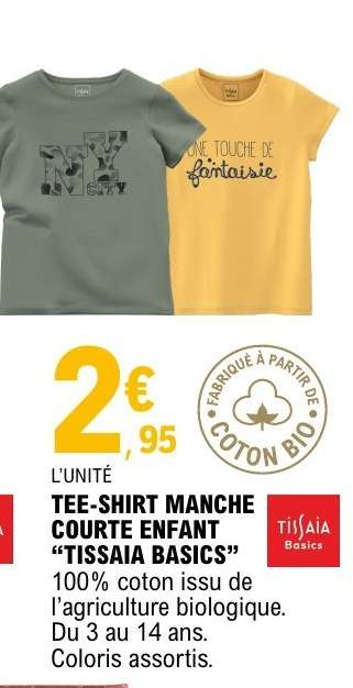 TEE-SHIRT MANCHE COURTE ENFANT “TISSAIA BASICS”