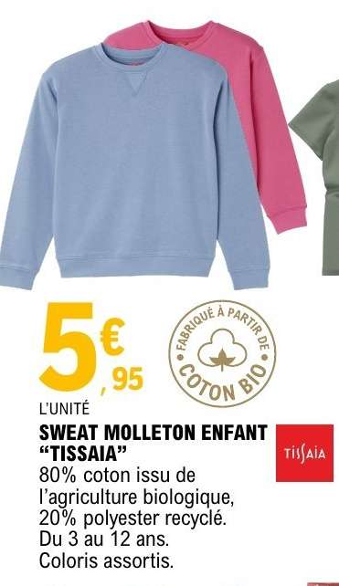 SWEAT MOLLETON ENFANT "TISSAIA"