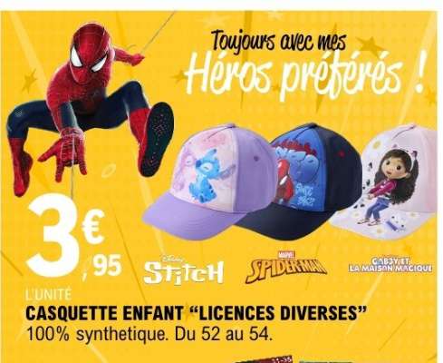 CASQUETTE ENFANT "LICENCES DIVERSES"