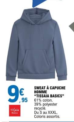 SWEAT À CAPUCHE HOMME "TISSAIA BASICS"