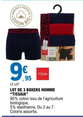 LOT DE 3 BOXERS HOMME "TISSAIA"