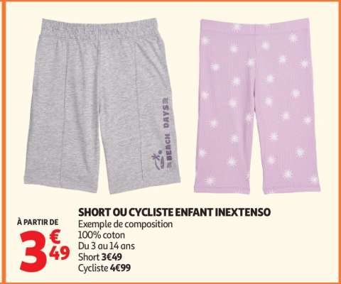 SHORT OU CYCLISTE ENFANT INEXTENSO