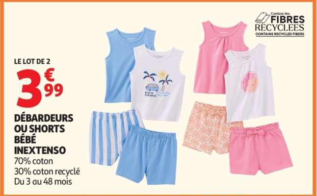 DEBARDEURS OU SHORTS BÉBÉ INEXTENSO