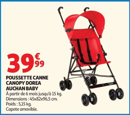 POUSSETTE CANNE CANOPY DOREA AUCHAN BABY