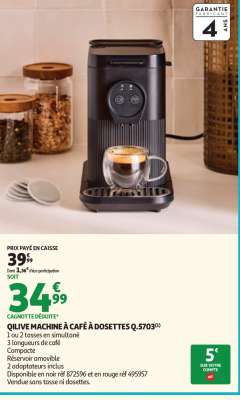 QLIVE MACHINE À CAFÉ À DOSETTES Q.5703
