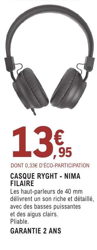 CASQUE RYGHT - NIMA FILAIRE