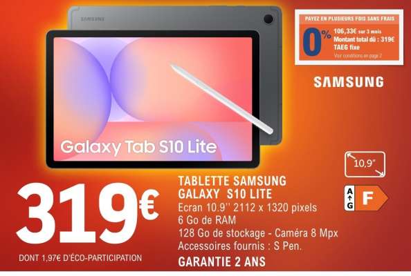 TABLETTE SAMSUNG GALAXY S10 LITE
