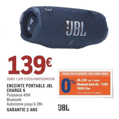 ENCEINTE PORTABLE JBL CHARGE 6