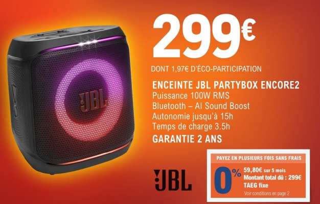 ENCEINTE JBL PARTYBOX ENCORE2
