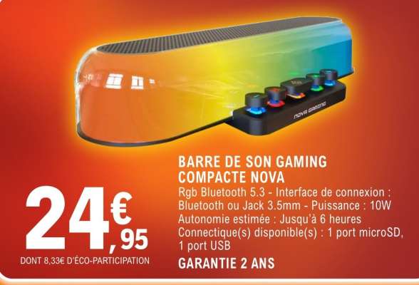 BARRE DE SON GAMING COMPACTE NOVA
