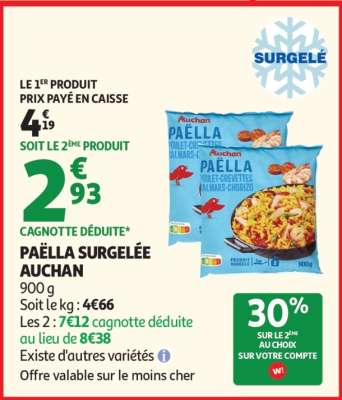 Paëlla Surgelée Auchan