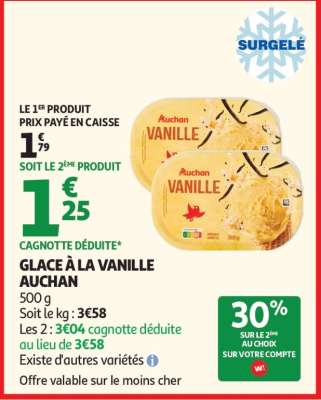 GLACE À LA VANILLE AUCHAN