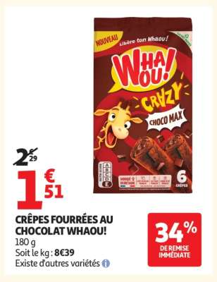 CRÊPES FOURRÉES AU CHOCOLAT WHAOU!