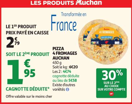 Pizza 4 Fromages Auchan