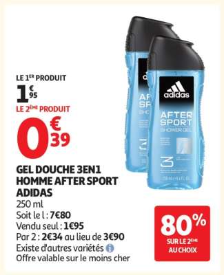 GEL DOUCHE 3EN1 HOMME AFTER SPORT ADIDAS