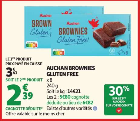 AUCHAN BROWNIES GLUTEN FREE