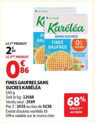 FINES GAUFRES SANS SUCRES KARÉLÉA