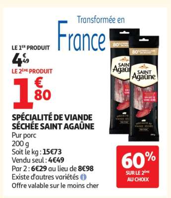 Spécialité de Viande Séchée Saint Agaune