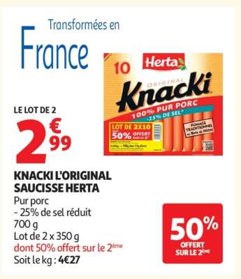 KNACKI L'ORIGINAL SAUCISSE HERTA