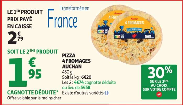 Pizza 4 Fromages Auchan