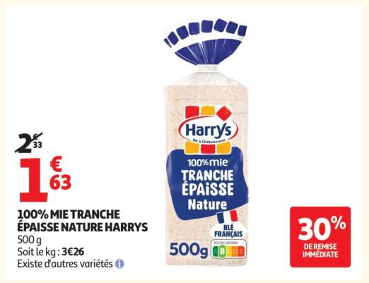 100% Mie Tranche Épaisse Nature Harrys
