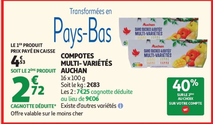 COMPOTES MULTI-VARIÉTÉS AUCHAN