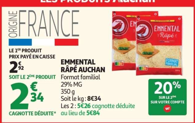 Emmental Râpé Auchan
