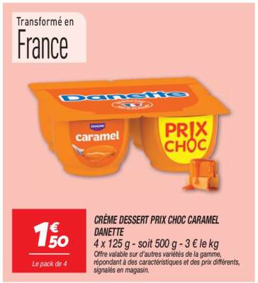 CRÈME DESSERT PRIX CHOC CARAMEL