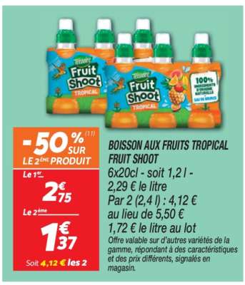 BOISSON AUX FRUITS TROPICAL FRUIT SHOOT