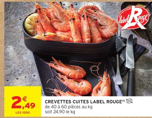 CREVETTES CUITES LABEL ROUGE