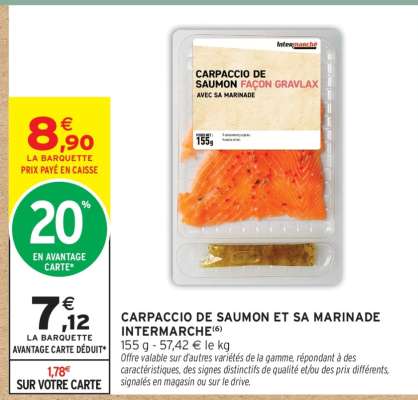 Carpaccio de Saumon et sa Marinade Intermarché