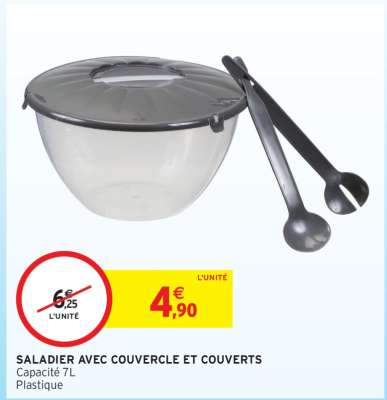 SALADIER AVEC COUVERCLE ET COUVERTS