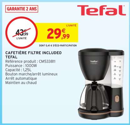 Cafetière Filtre Includéo Tefal