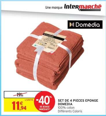 Set de 4 pièces éponge Domédia