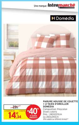 PARURE HOUSSE DE COUETTE + 2 TAIES D'OREILLER